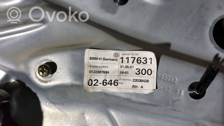 Volkswagen PASSAT B5.5 Meccanismo di sollevamento del finestrino posteriore senza motorino 117631