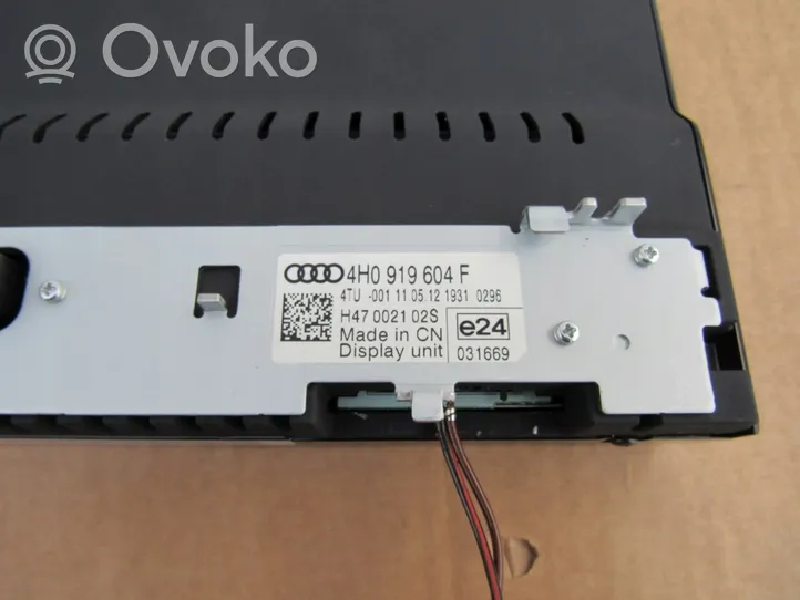 Audi A8 S8 D4 4H Monitori/näyttö/pieni näyttö 4H0919604F