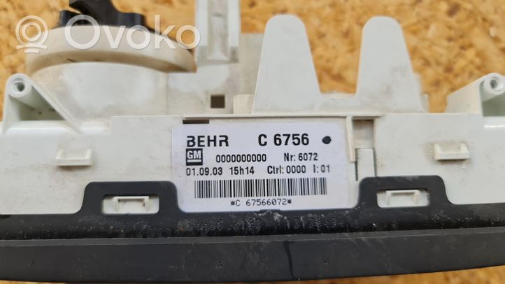 Opel Meriva A Gaisa kondicioniera / klimata kontroles / salona apsildes vadības bloks (salonā) C6756