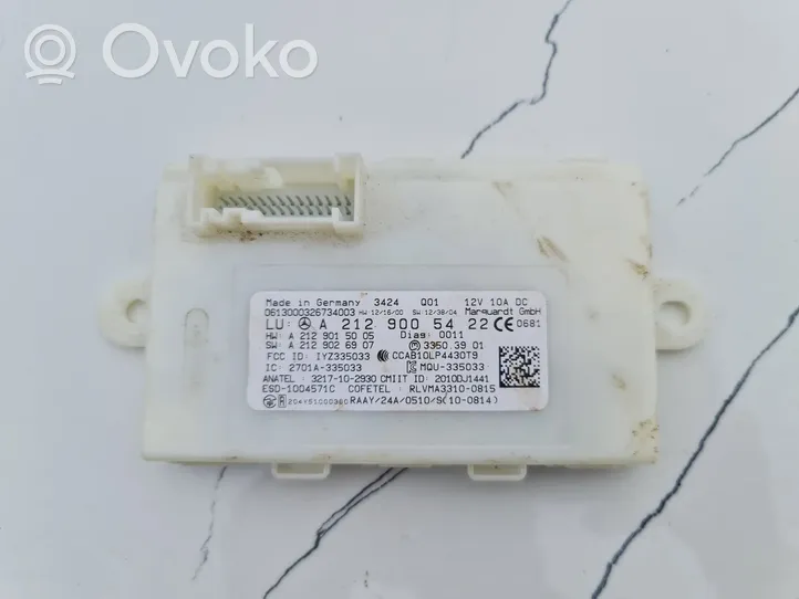 Mercedes-Benz E W212 Keyless (KESSY) go control unit/module A2129005422