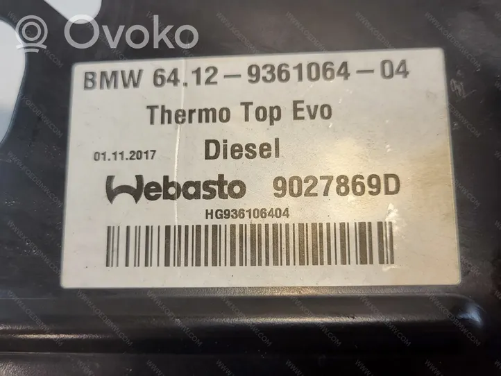 BMW 5 G30 G31 Webasto lisälämmitin muut osat 64129321063