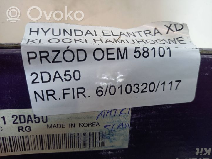 Hyundai Elantra Plaquettes de frein avant 581012DA50