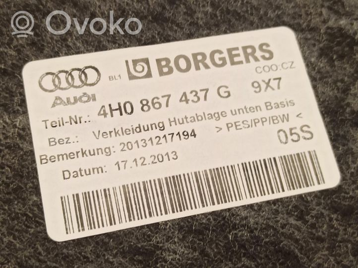 Audi A8 S8 D2 4D Grilles/couvercle de haut-parleur arrière 4H0867437G
