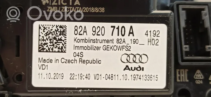 Audi A1 Spidometras (prietaisų skydelis) 82A920710A