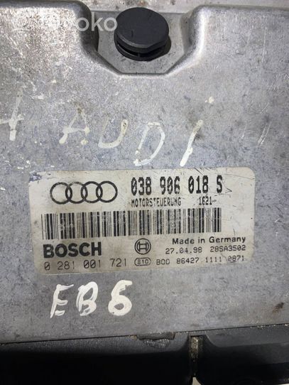 Audi A4 S4 B5 8D Moottorin ohjainlaite/moduuli 038906018S