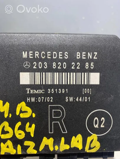 Mercedes-Benz C W203 Centralina/modulo portiere 2038202285