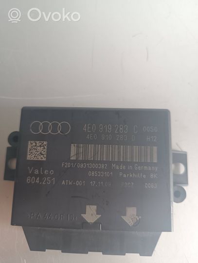 Audi A8 S8 D3 4E Unité de commande, module PDC aide au stationnement 4E0919283C