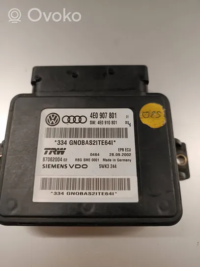 Audi A8 S8 D3 4E Module de commande de frein à main 4E0907801