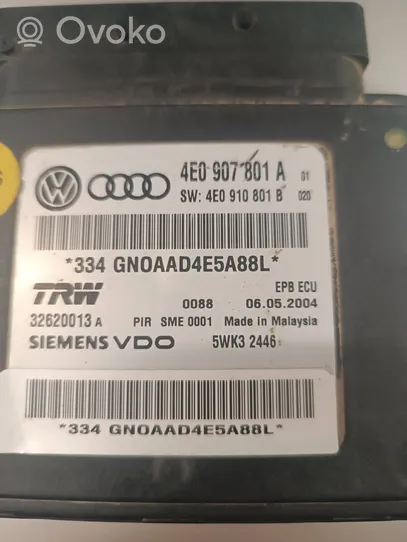 Audi A8 S8 D3 4E Rankinio stabdžio valdymo blokas 4E0907801A