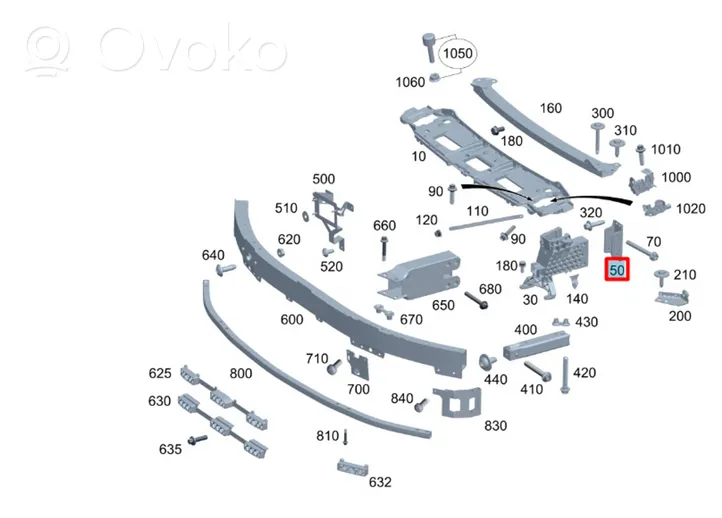 Mercedes-Benz S W223 Support, fixation radiateur A2236206200