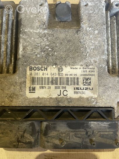 Opel Astra H Sterownik / Moduł ECU 0281014643