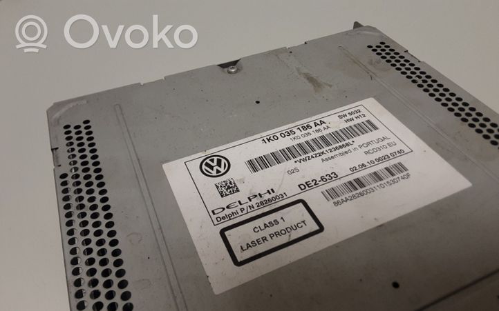 Volkswagen PASSAT B7 USA Radio/CD/DVD/GPS-pääyksikkö 1K0035186AA