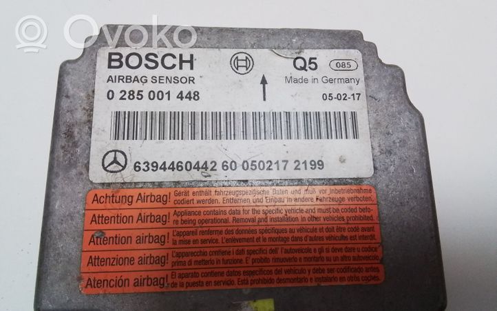 Mercedes-Benz Vito Viano W639 Sterownik / Moduł Airbag 0285001448