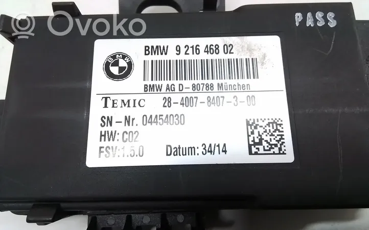 BMW 3 GT F34 Relè riscaldamento sedile 9216468