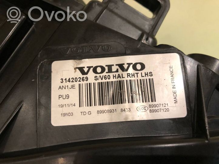 Volvo V60 Lot de 2 lampes frontales / phare 31420269
