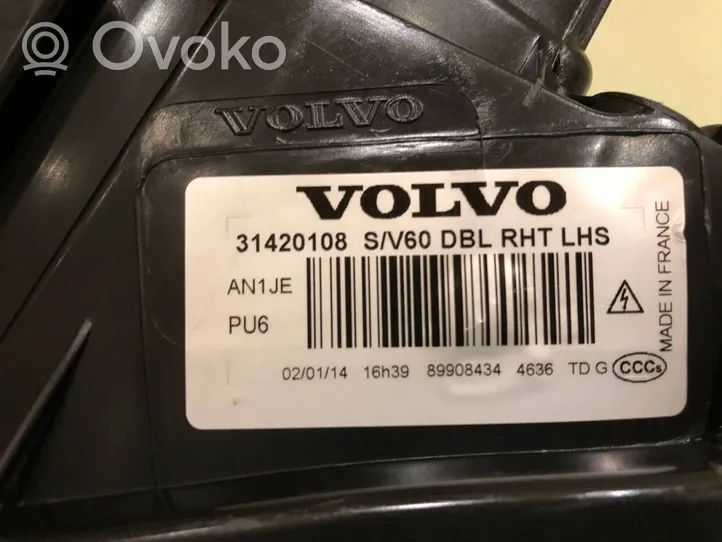 Volvo V60 Lot de 2 lampes frontales / phare 31420108