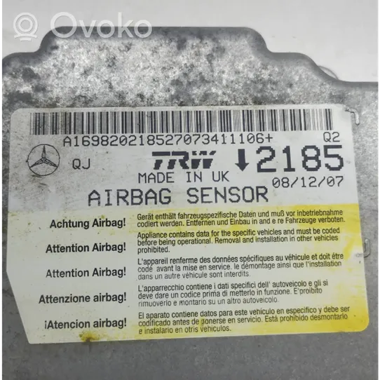 Mercedes-Benz A W169 Centralina/modulo airbag A1698202185