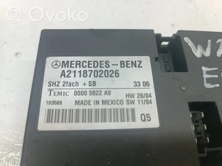 Mercedes-Benz E W211 Modulo di controllo sedile A2118702026