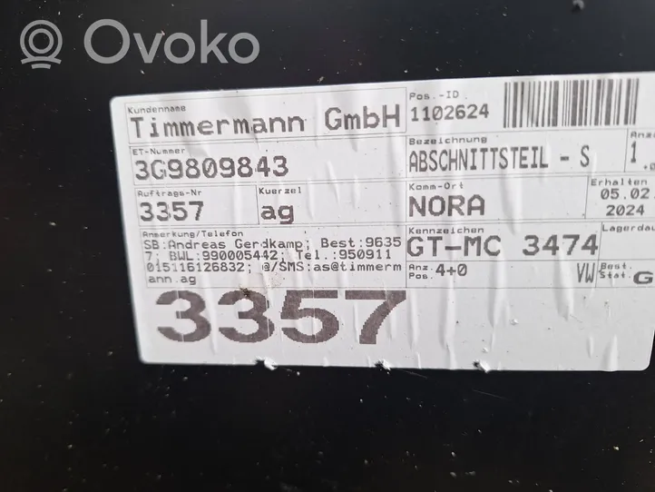 Volkswagen PASSAT B8 Ćwiartka tylna 3G9809843