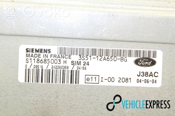 Ford Ka Centralina/modulo del motore 3S5112A650BG