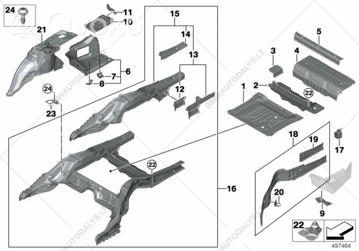 BMW 7 G11 G12 Kita dugno detalė 7413081