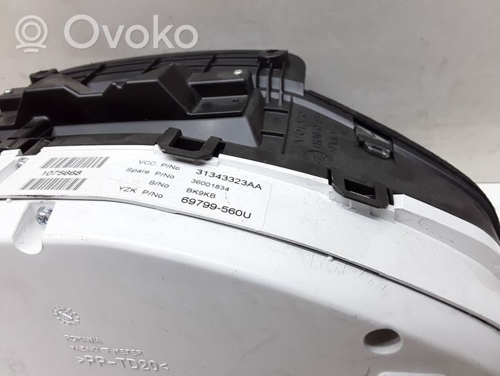 Volvo V70 Tachimetro (quadro strumenti) 31343323AA