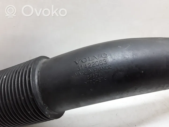 Volvo S60 Tube d'admission de tuyau de refroidisseur intermédiaire 31422063