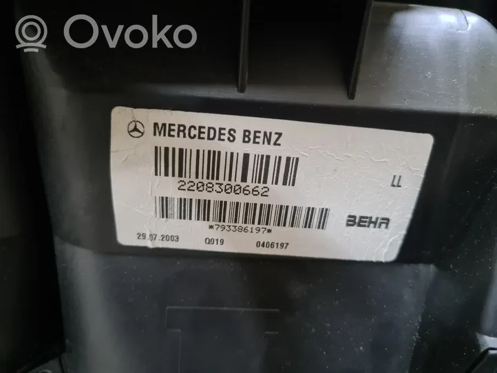 Mercedes-Benz S W220 Ventola riscaldamento/ventilatore abitacolo 2208300662