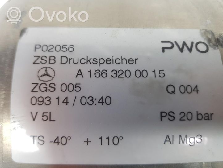 Mercedes-Benz ML AMG W166 Accumulateur de pression de réservoir suspension pneumatique A1663200015