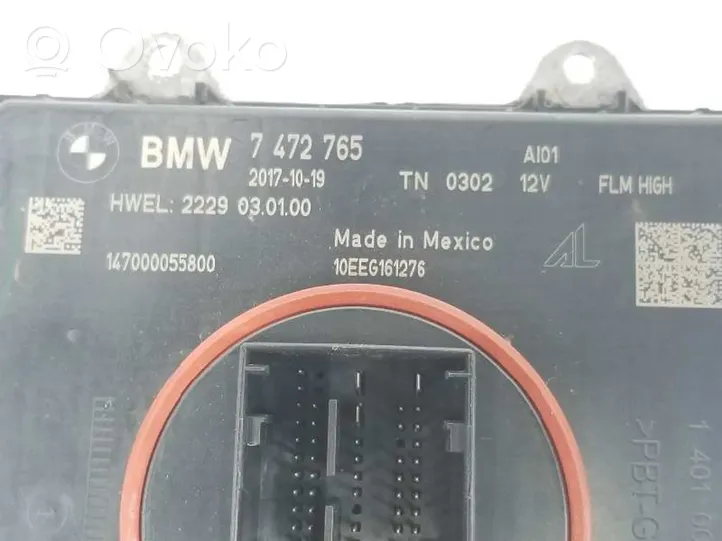 BMW X3 G01 Sterownik / moduł świateł Xenon 63117472765