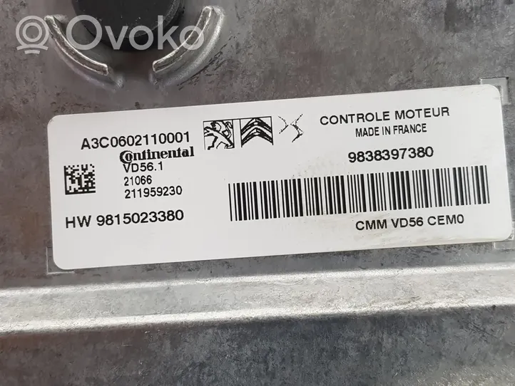 Peugeot 208 Calculateur moteur ECU 9838397380