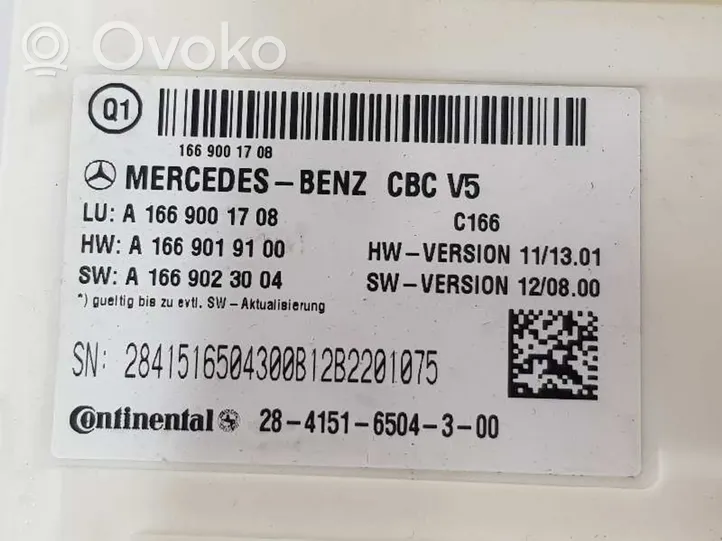 Mercedes-Benz ML AMG W166 Muut ohjainlaitteet/moduulit A1669001708