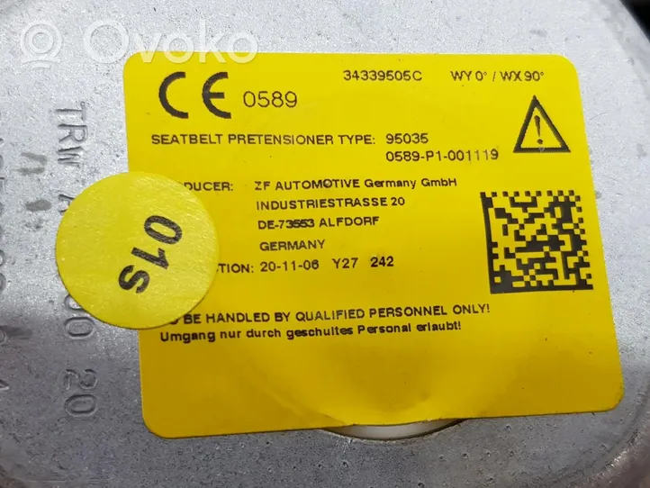 Seat Leon (5F) Takaistuimen turvavyön solki 34339505C