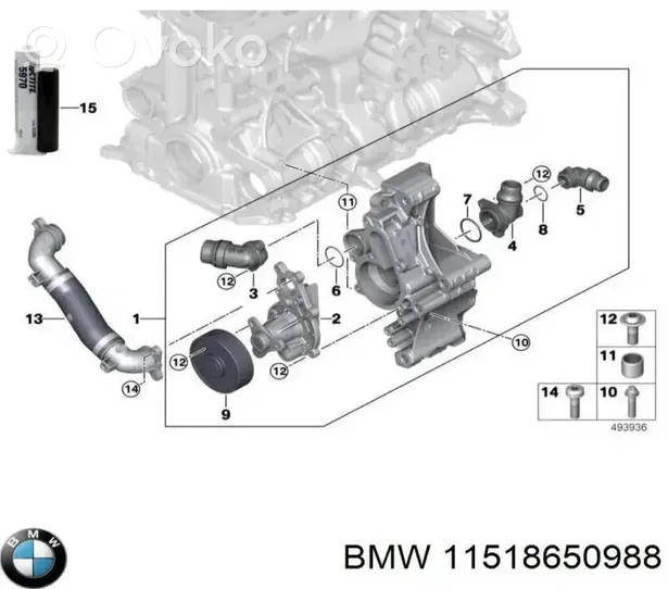 BMW 7 G11 G12 Pompe à eau de liquide de refroidissement 