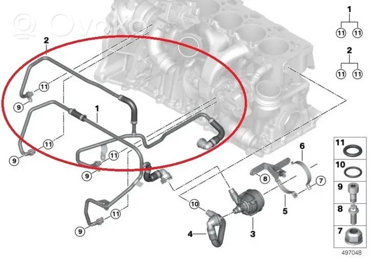 BMW M3 G80 Tuyau de liquide de refroidissement moteur 