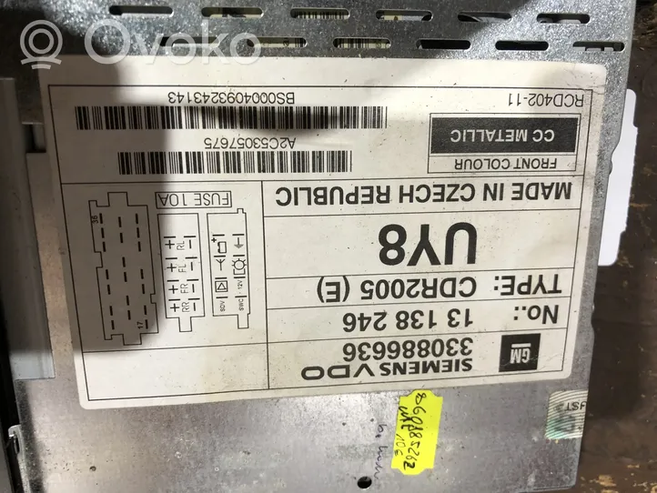 Opel Vectra C Radio/CD/DVD/GPS-pääyksikkö 13138246