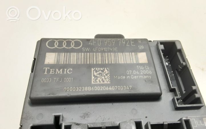 Audi A6 S6 C6 4F Unité de commande module de porte 4F0959792E