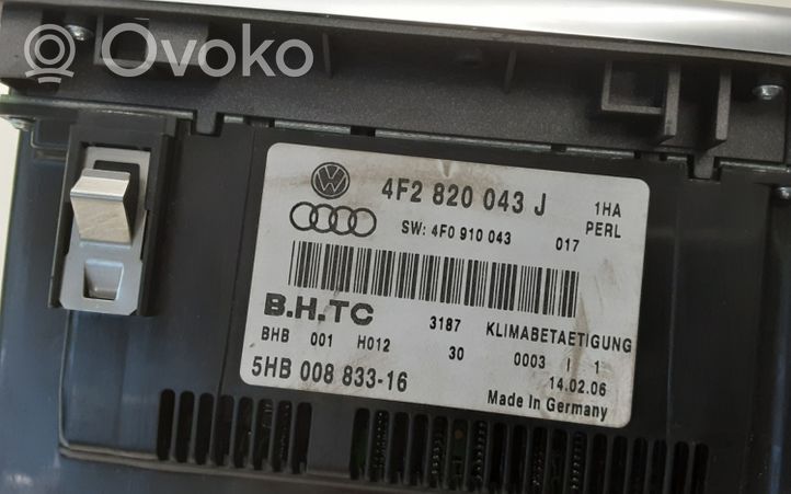 Audi A6 S6 C6 4F Unidad de control climatización 4F2820043J