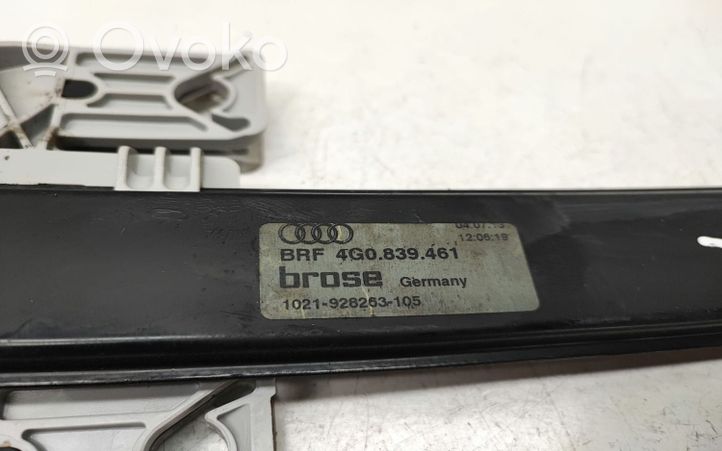 Audi A6 S6 C7 4G Meccanismo di sollevamento del finestrino posteriore senza motorino 4G0839461