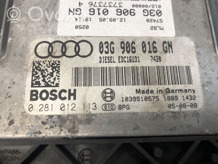 Audi A4 S4 B7 8E 8H Moottorin ohjainlaite/moduuli 03G906016GN