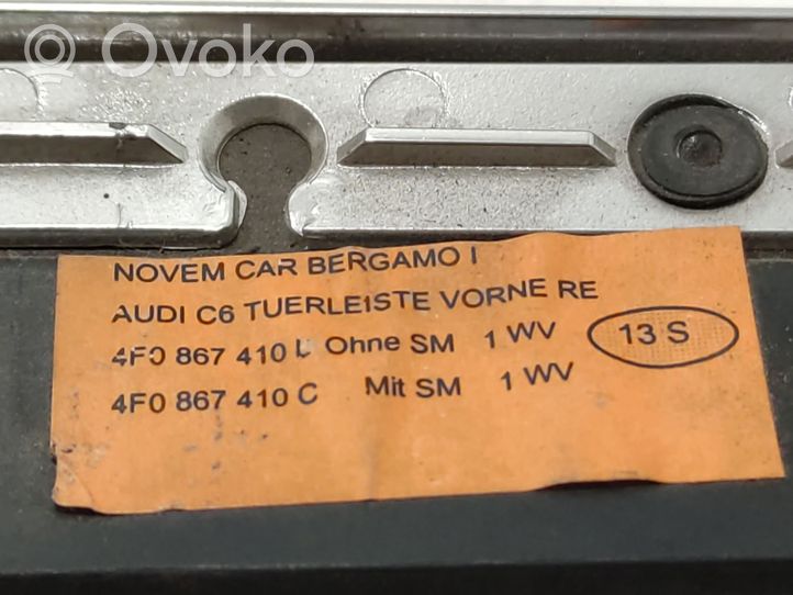 Audi A6 S6 C6 4F Baguette moulure de porte arrière 4F0867410L