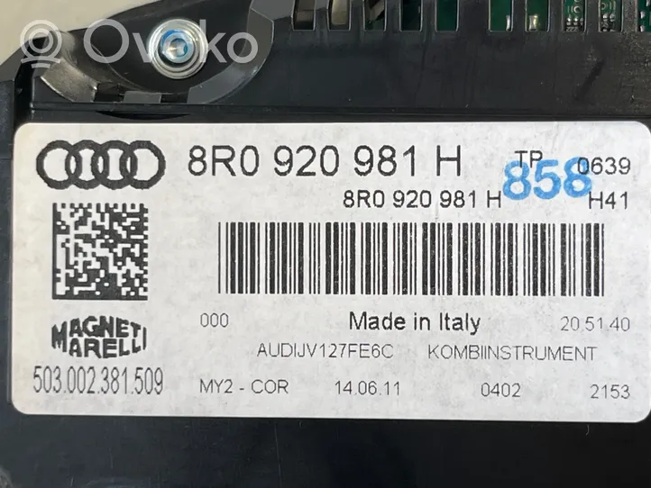 Audi Q5 SQ5 Compteur de vitesse tableau de bord 8R0920981H