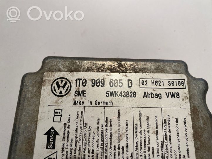 Volkswagen PASSAT B6 Turvatyynyn ohjainlaite/moduuli 1T0909605D