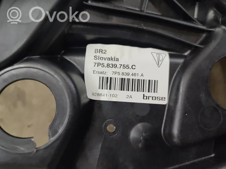 Porsche Cayenne (92A) Meccanismo di sollevamento del finestrino posteriore senza motorino 7P5839755C