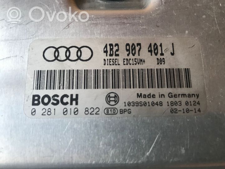 Audi A6 S6 C5 4B Moottorin ohjainlaite/moduuli 4B2907401J