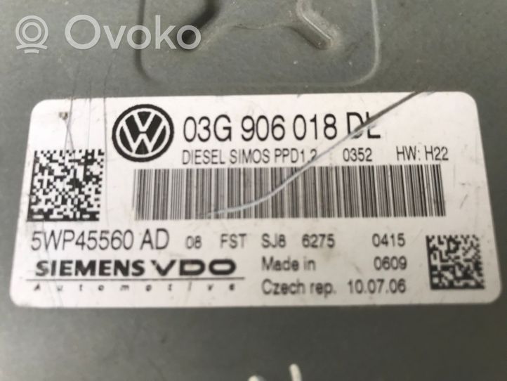 Volkswagen Golf V Moottorin ohjainlaite/moduuli 03G906018DL