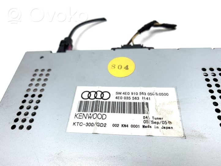 Audi A8 S8 D3 4E Module unité de contrôle d'antenne 4E0035563