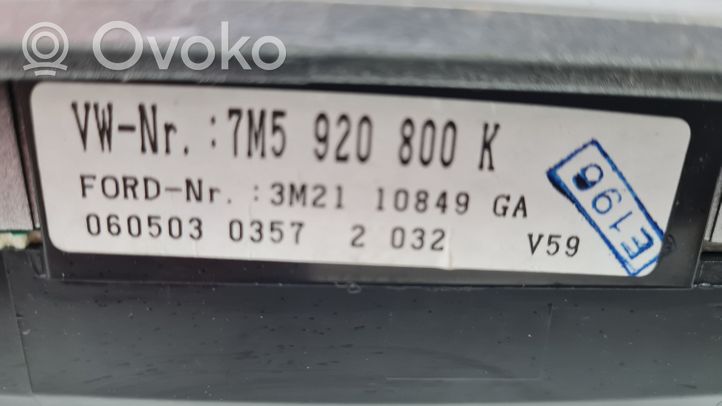Ford Galaxy Compteur de vitesse tableau de bord 7M5920800K