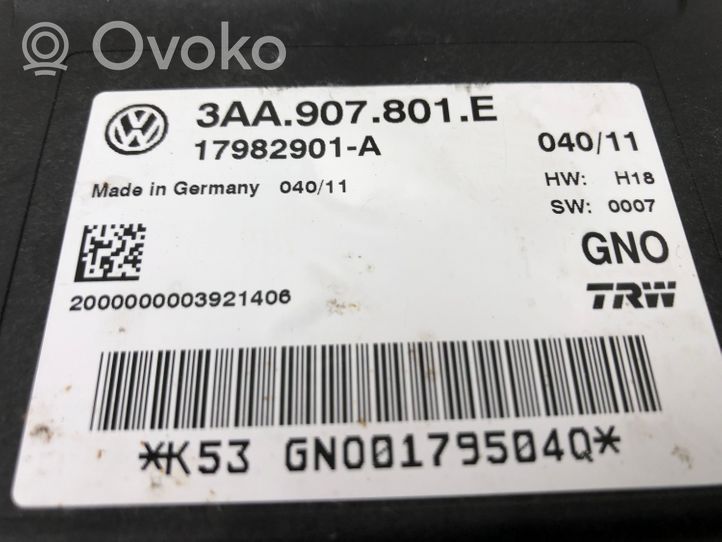 Volkswagen PASSAT B7 Module de commande de frein à main 3AA907801E