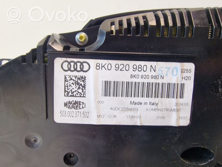 Audi A4 S4 B8 8K Speedometer (instrument cluster) 8K0920980N